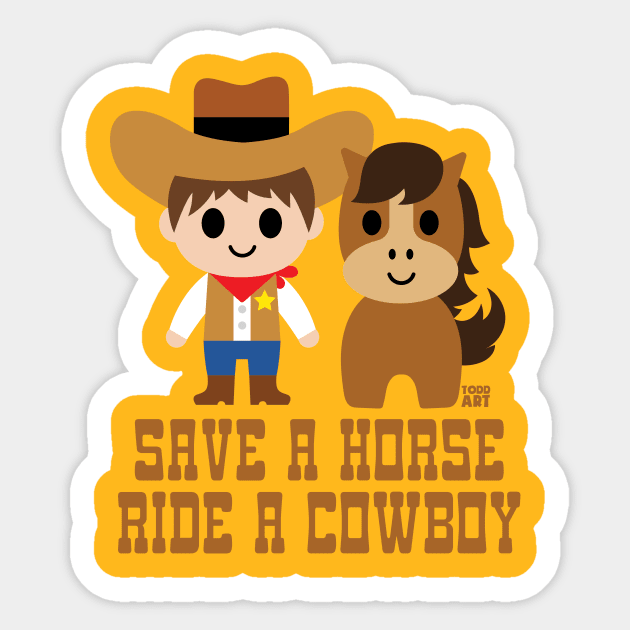 SAVE HORSE RIDE COWBOY Sticker by toddgoldmanart